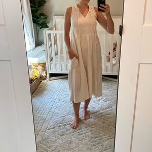 Lush (Vici) Cream Tiered Midi Dress - XS